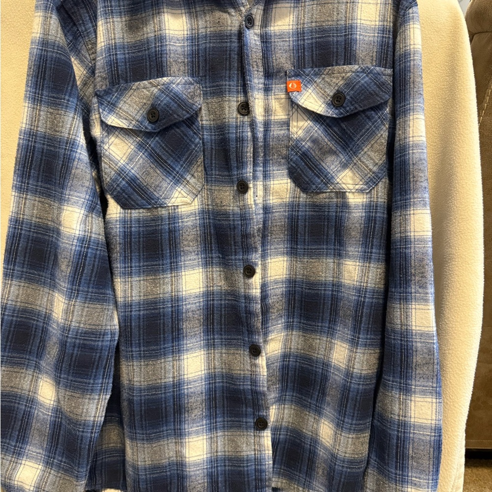 Classic Blue Plaid Men's Button-Down Shirt